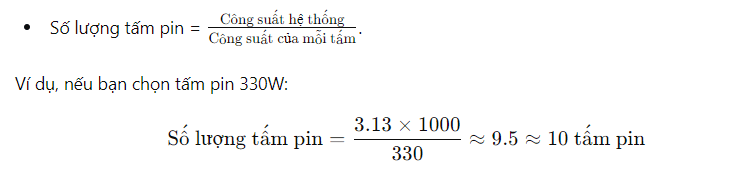 Tính Số Lượng Tấm Pin Mặt Trời