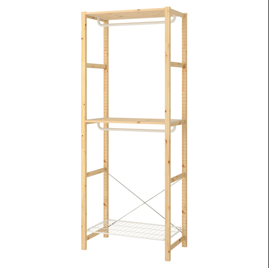 Tủ gỗ thông đơn giản treo quần áo