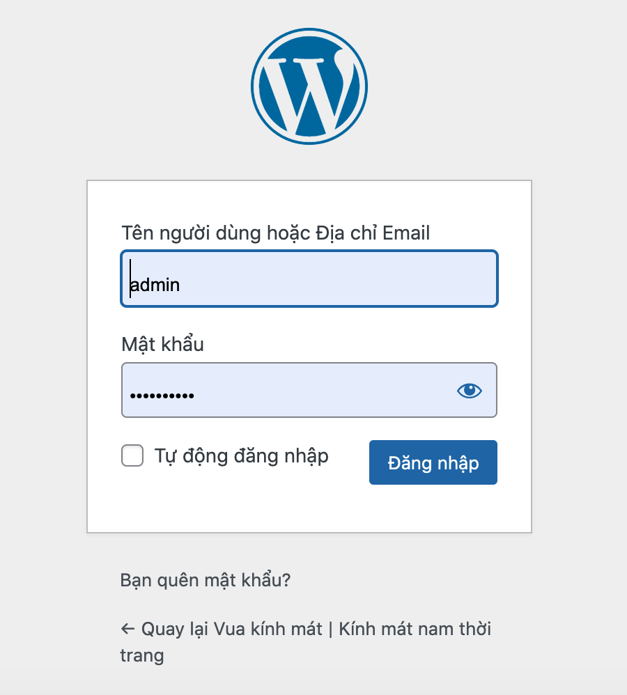 Đăng nhập WordPress